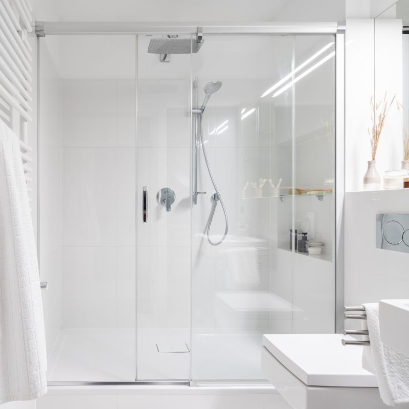 Open Shower with Multiple Showerheads